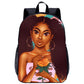 African girl school backpack
