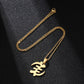 Gye Nyame Hollowed-out Gold Stainless Steel Necklace