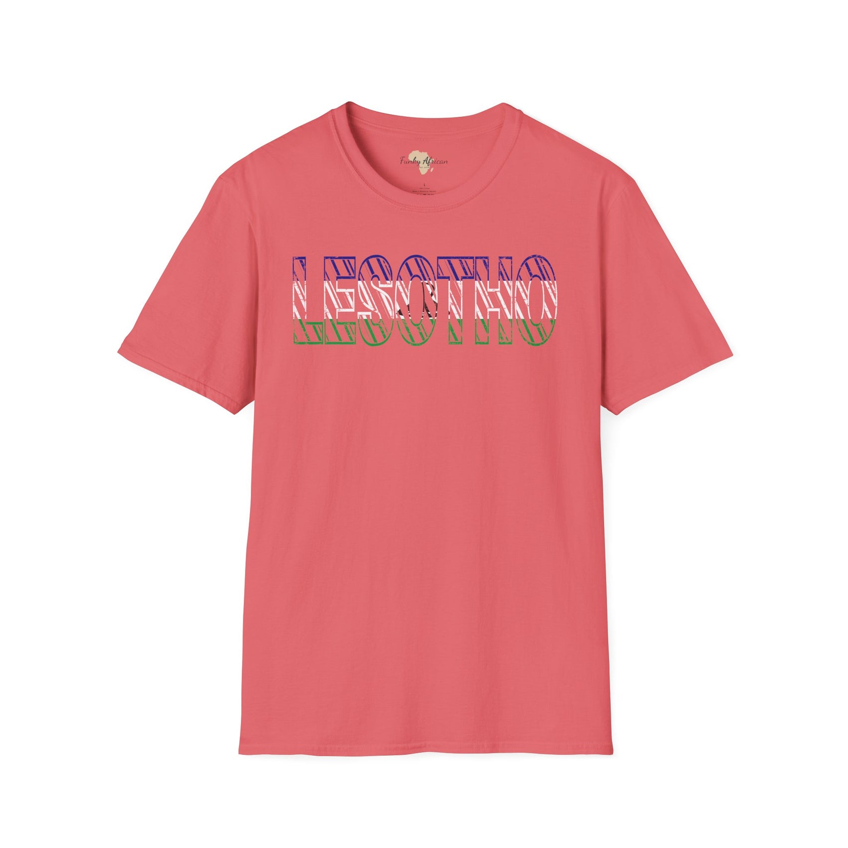 Lesotho text unisex softstyle tee