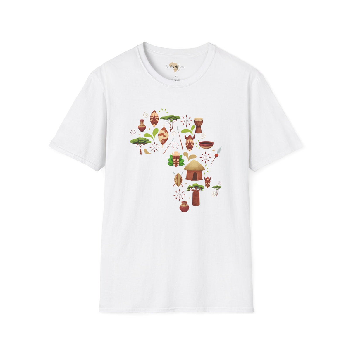African map unisex softstyle tee Funky African