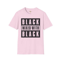 Black mixed with black unisex softstyle tee