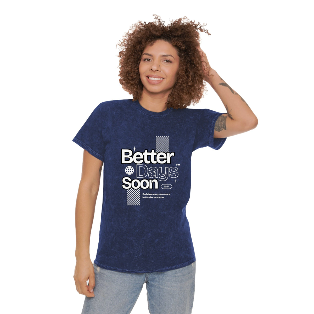 Better days soon unisex wash tee Funky African