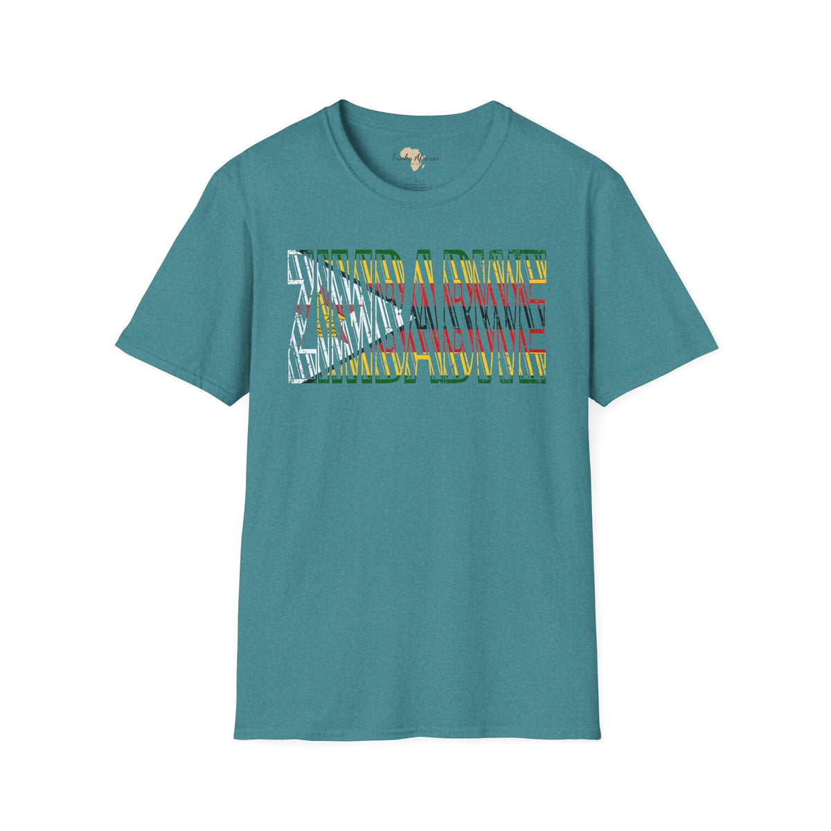 Zimbabwe text unisex softstyle tee Funky African