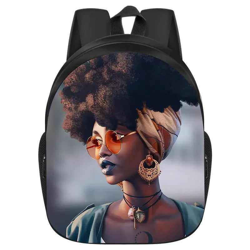 African girl school backpack Funky African