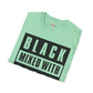 Black mixed with black unisex softstyle tee