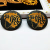 African black queen round earrings