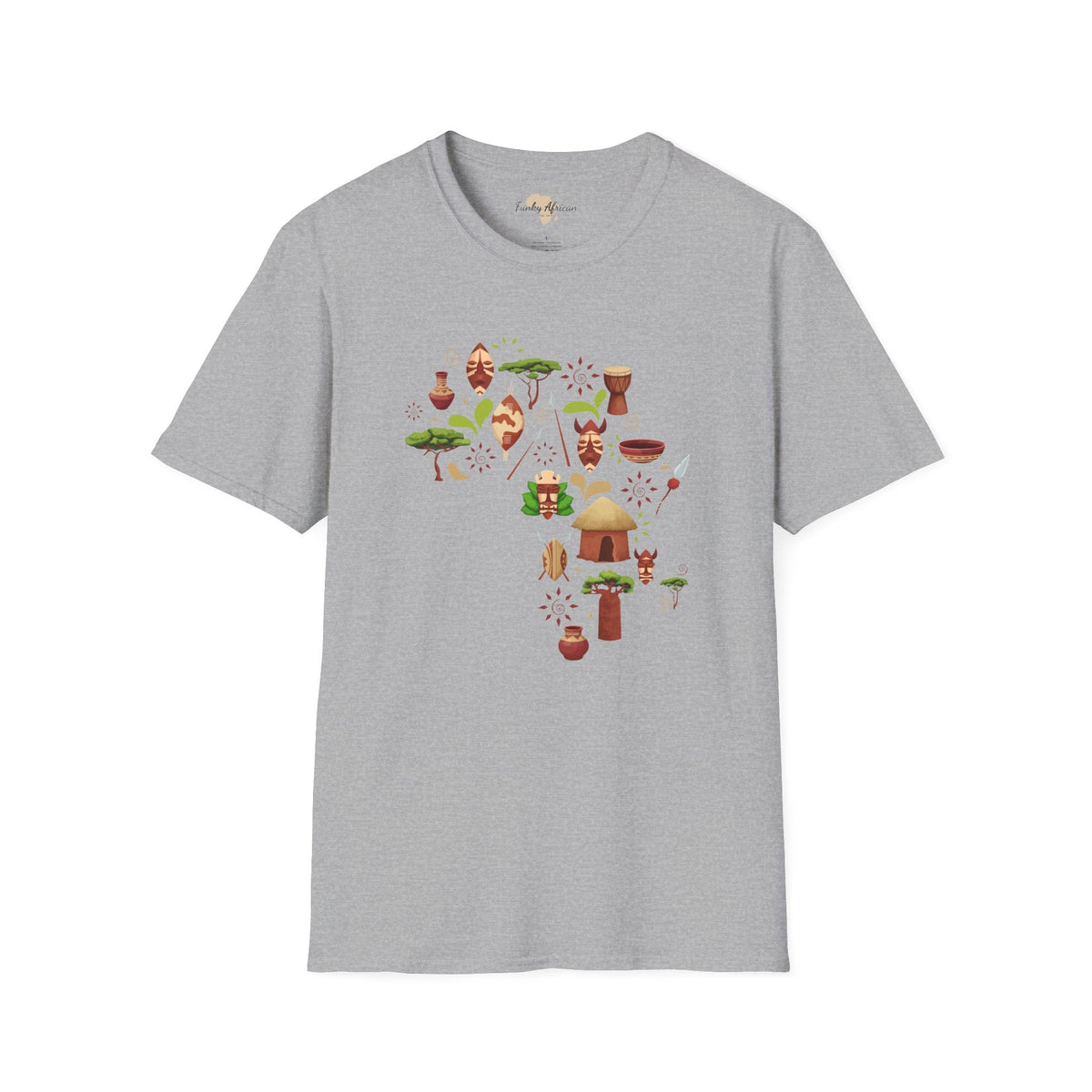 African map unisex softstyle tee Funky African