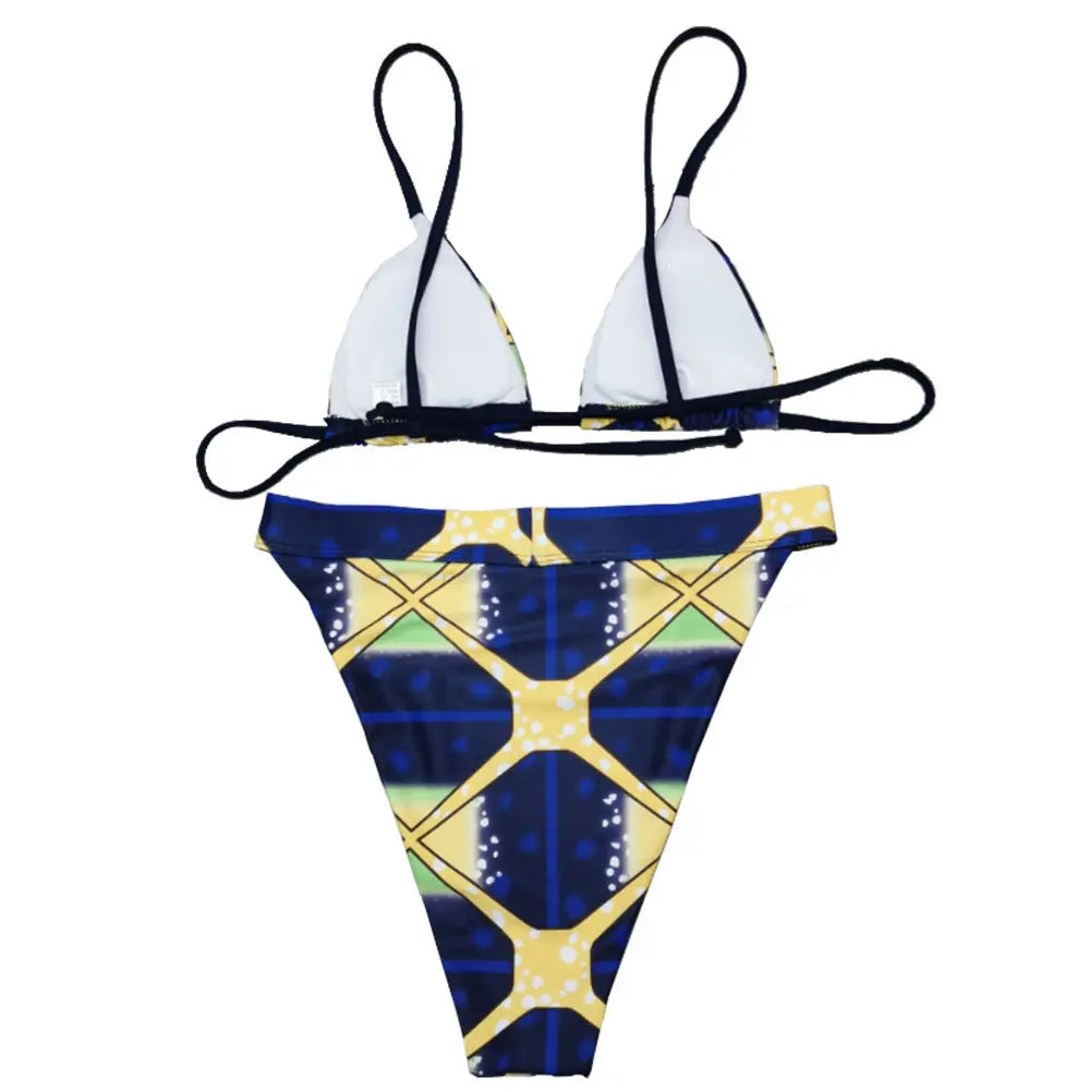 African Print Bikini Suit Funky African