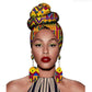 African Headscarves And Earrings 2 Pieces