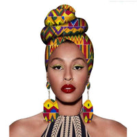 African Headscarves And Earrings 2 Pieces