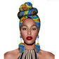 African Headscarves And Earrings 2 Pieces