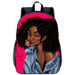 African girl school backpack