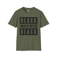 Black mixed with black unisex softstyle tee