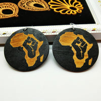 African black queen round earrings