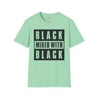 Black mixed with black unisex softstyle tee