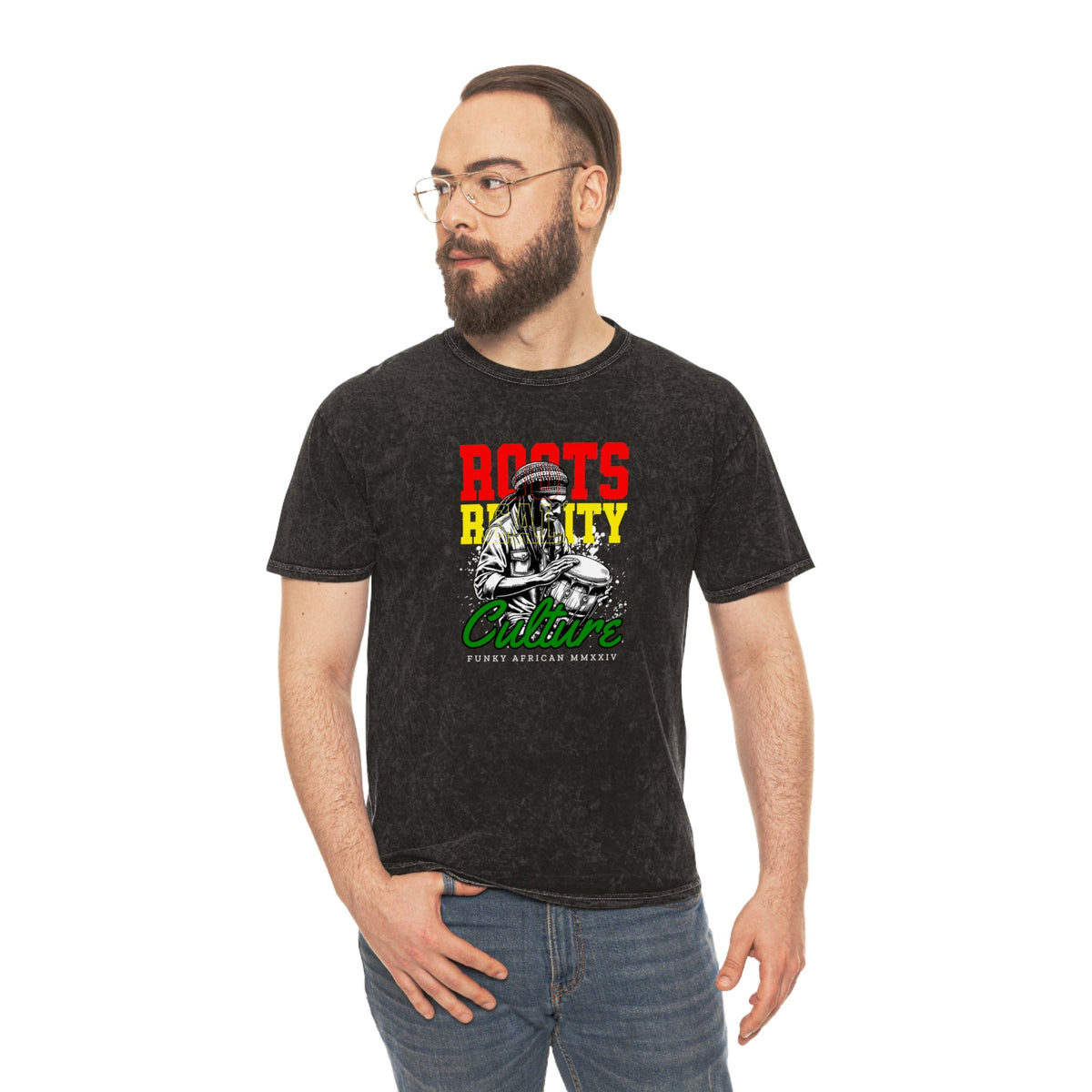Roots reality unisex wash tee Funky African