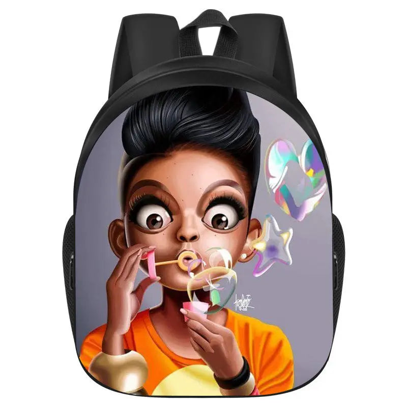 African girl school backpack Funky African