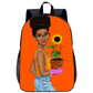 African girl school backpack