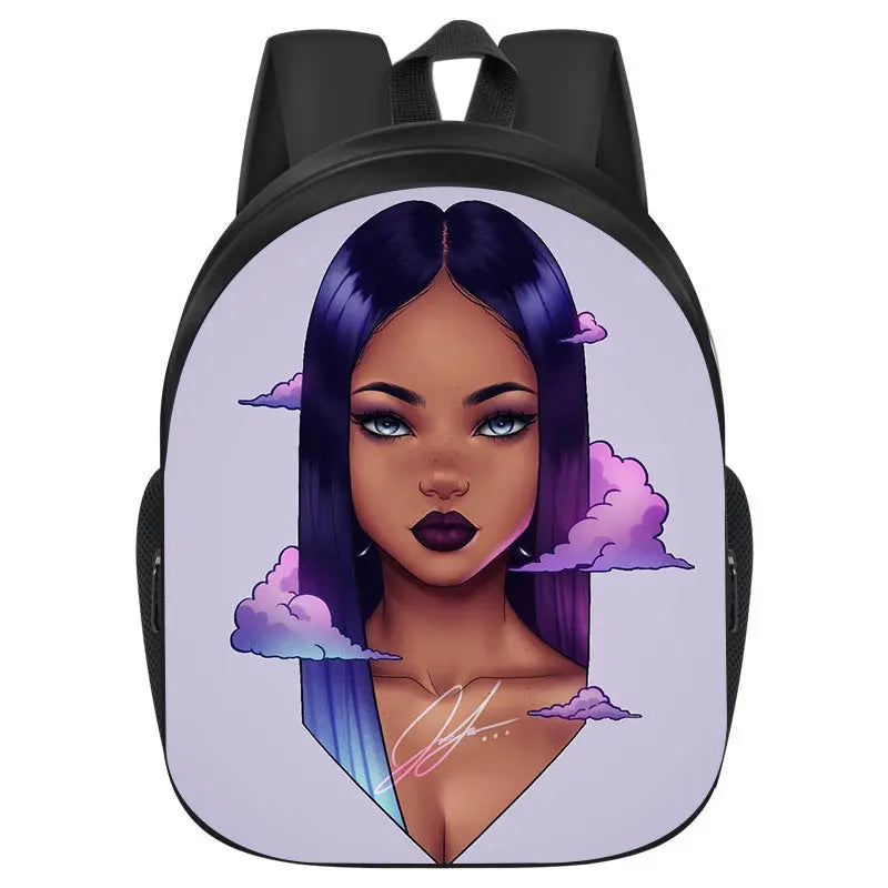 African girl school backpack Funky African