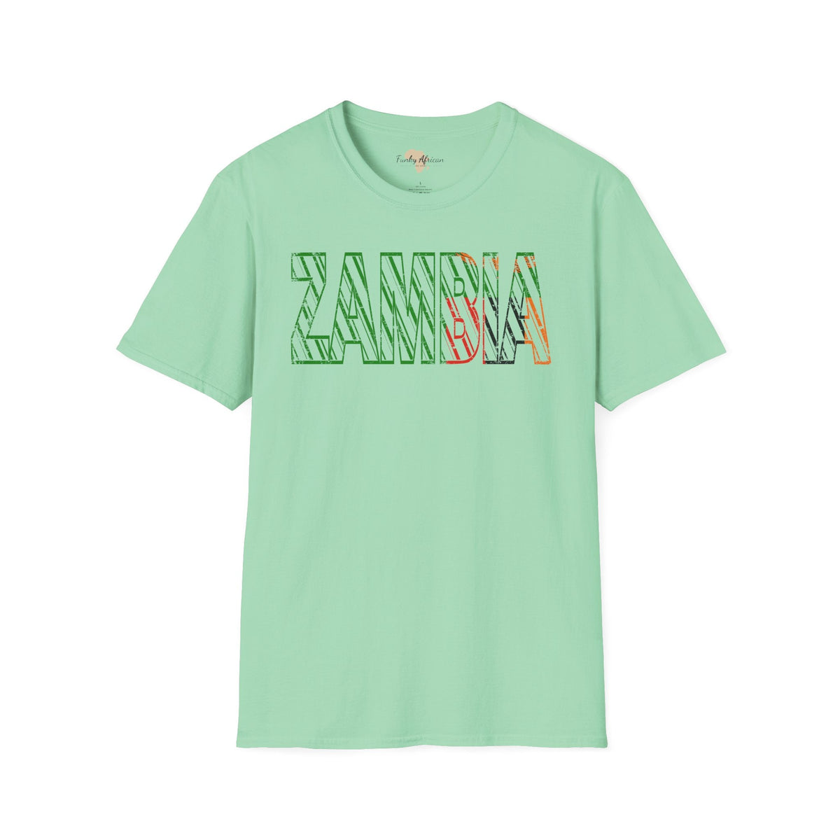 Zambia text unisex softstyle tee Funky African