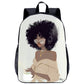 African girl school backpack