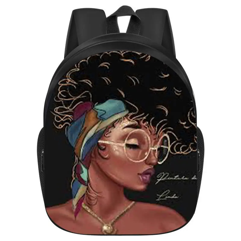 African girl school backpack Funky African