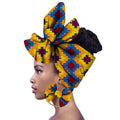 2-piece set of African headscarves and earrings Funky African