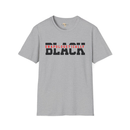 Unapologetically black unisex softstyle tee