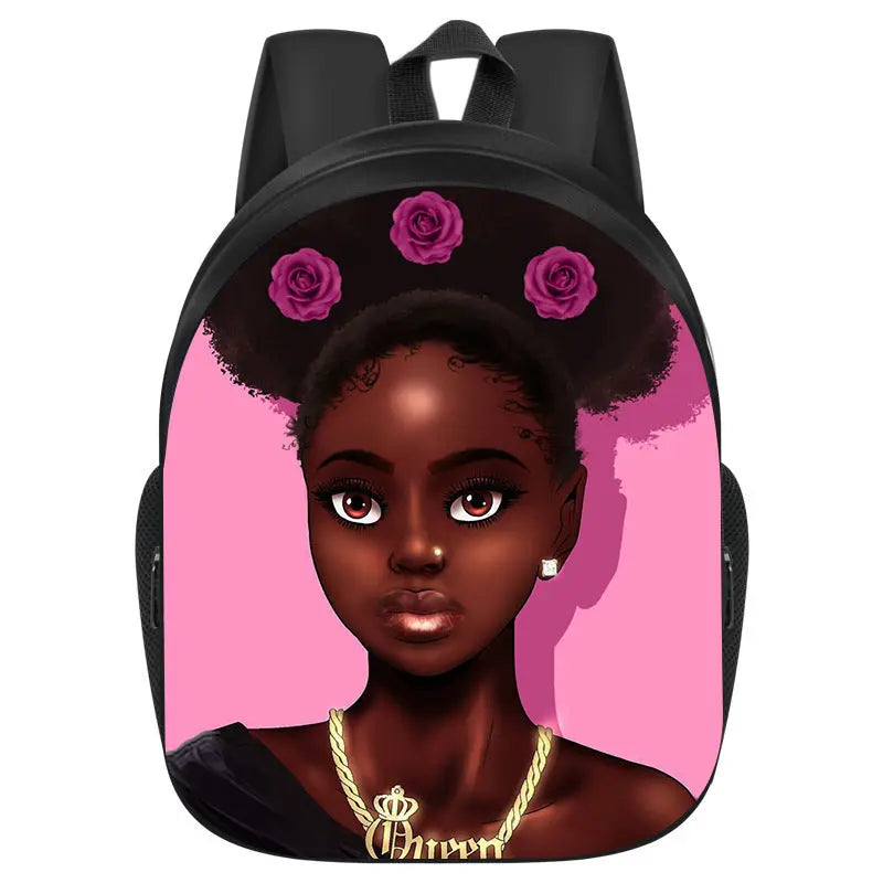 African girl school backpack Funky African