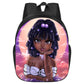 African girl school backpack
