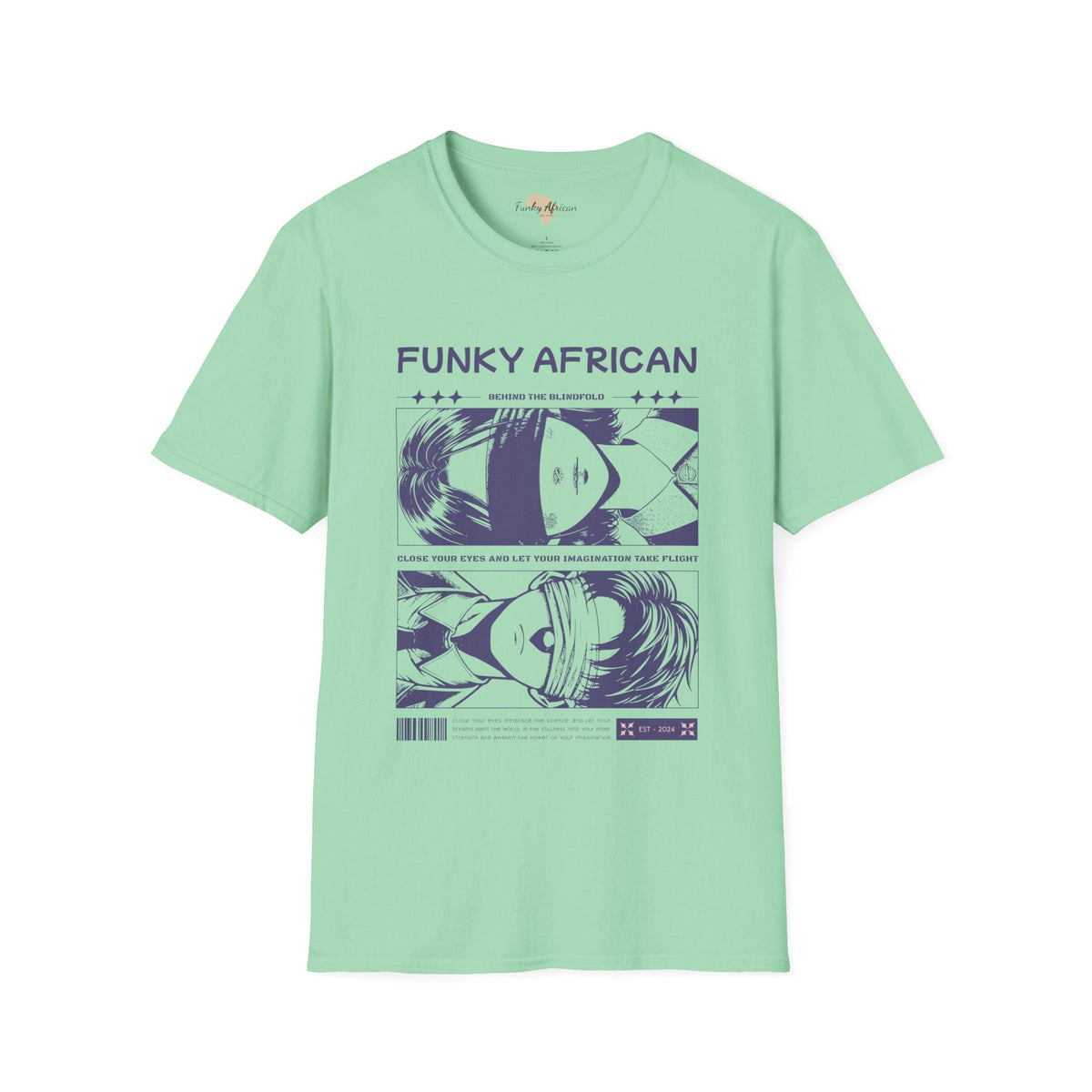 Behind the blindfold unisex softstyle tee Funky African