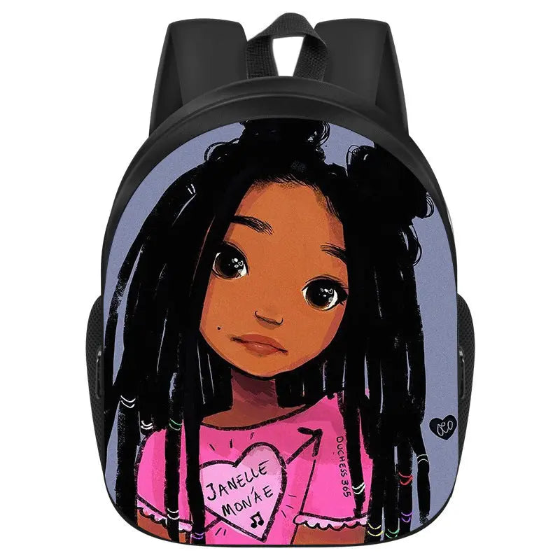 African girl school backpack Funky African