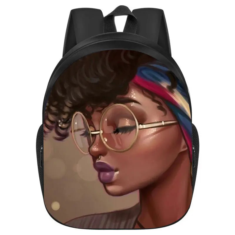 African girl school backpack Funky African