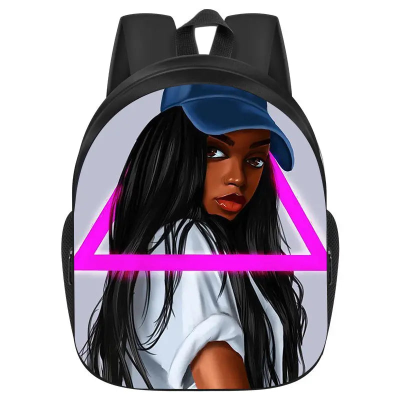 African girl school backpack Funky African