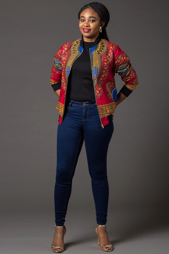 African printed short coat women Funky African