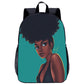 African girl school backpack