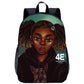 African girl school backpack