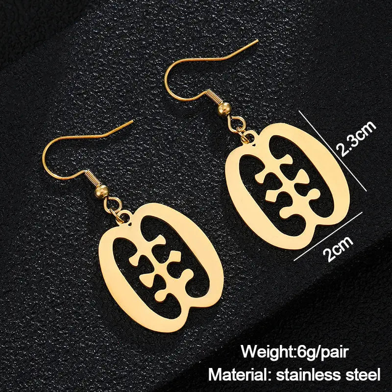 Adinkra Fashion Hollowed-out ear rings Funky African