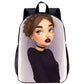 African girl school backpack