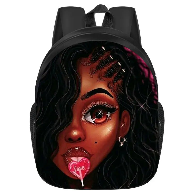 African girl school backpack Funky African