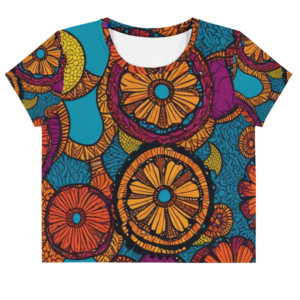 African Print Crop Tee Funky African