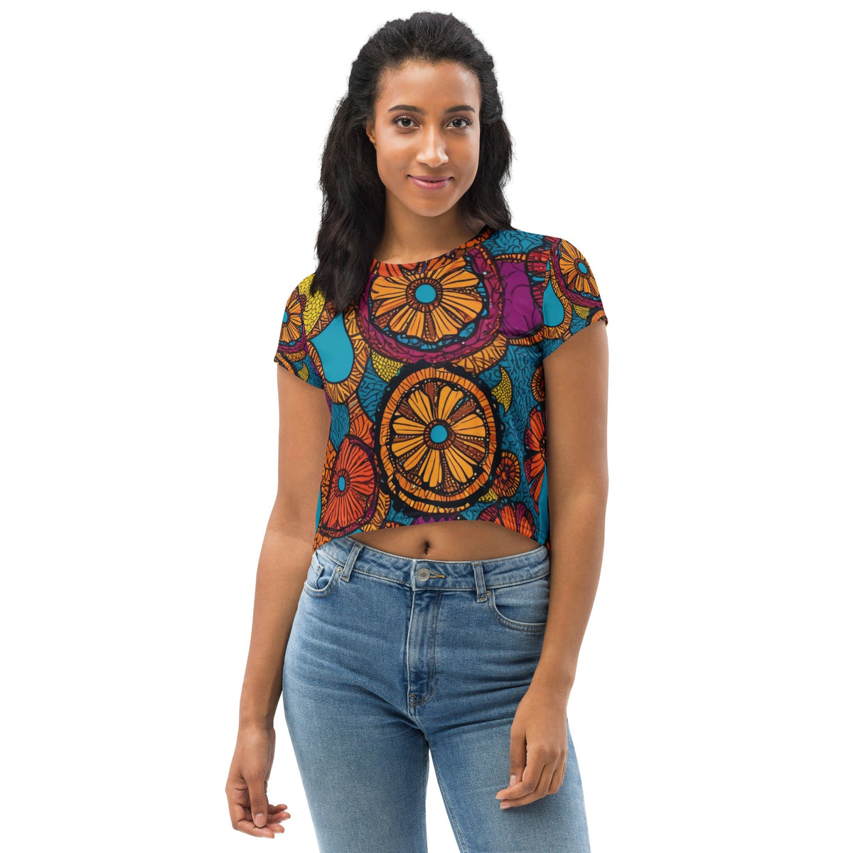 African Print Crop Tee Funky African