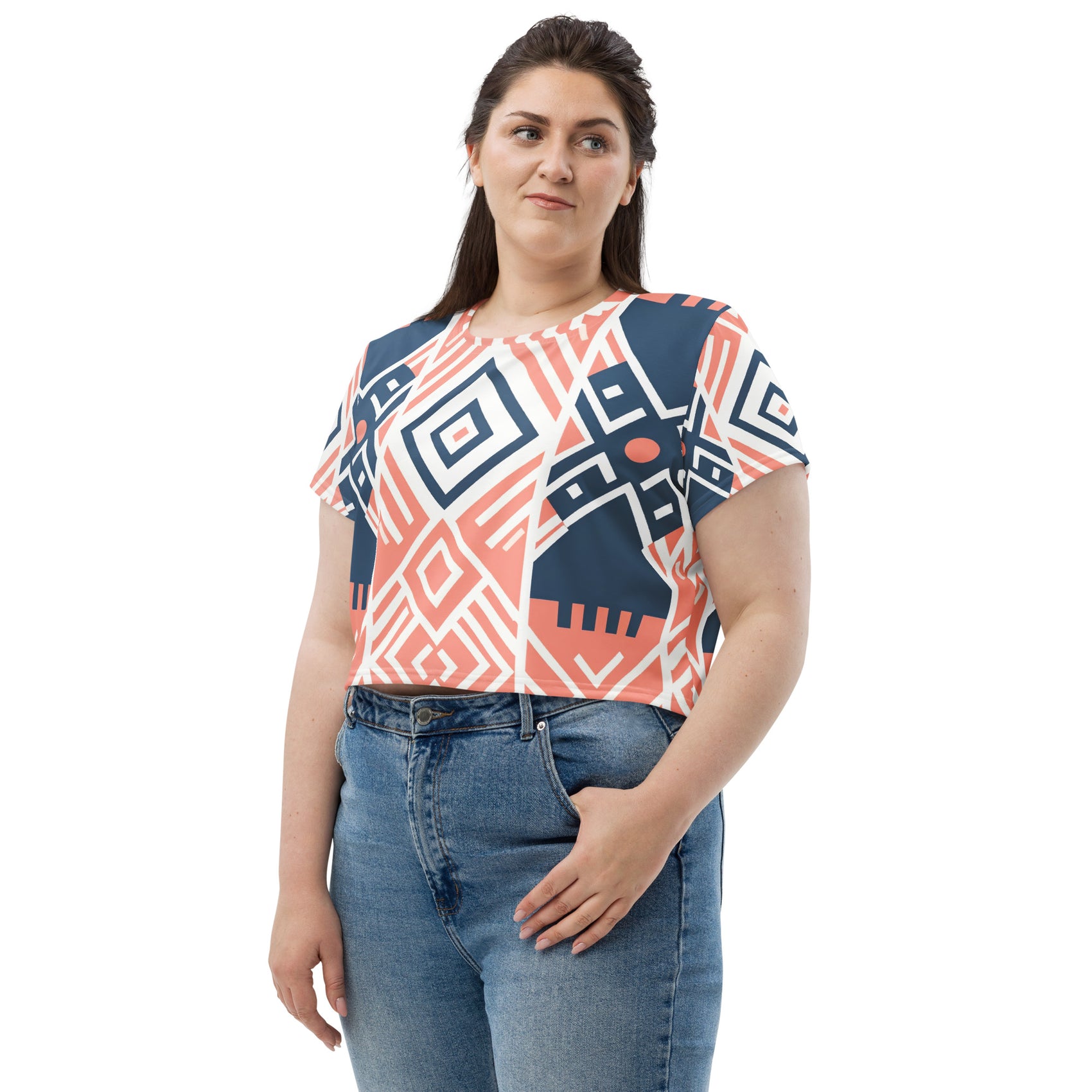 African Print Crop Tee