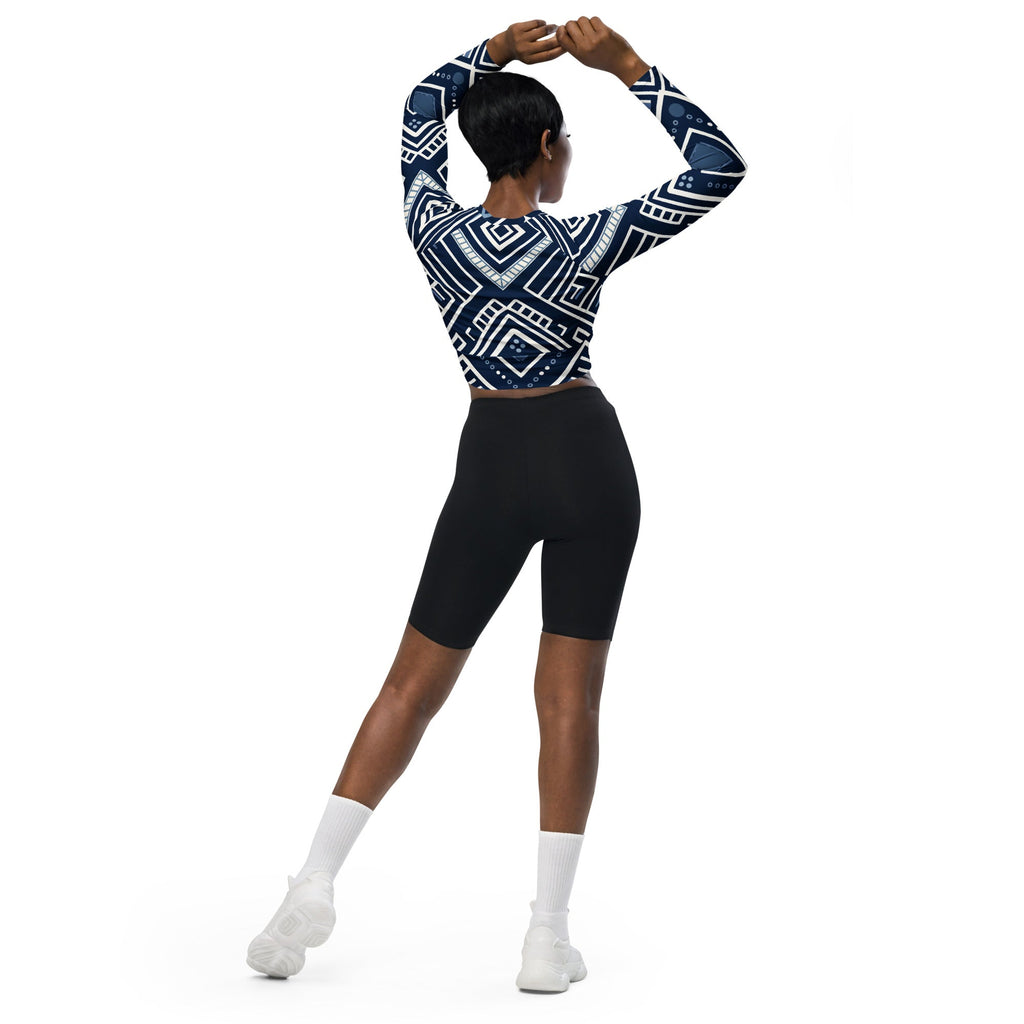 African Print long-sleeve crop top Funky African