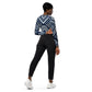 African Print long-sleeve crop top