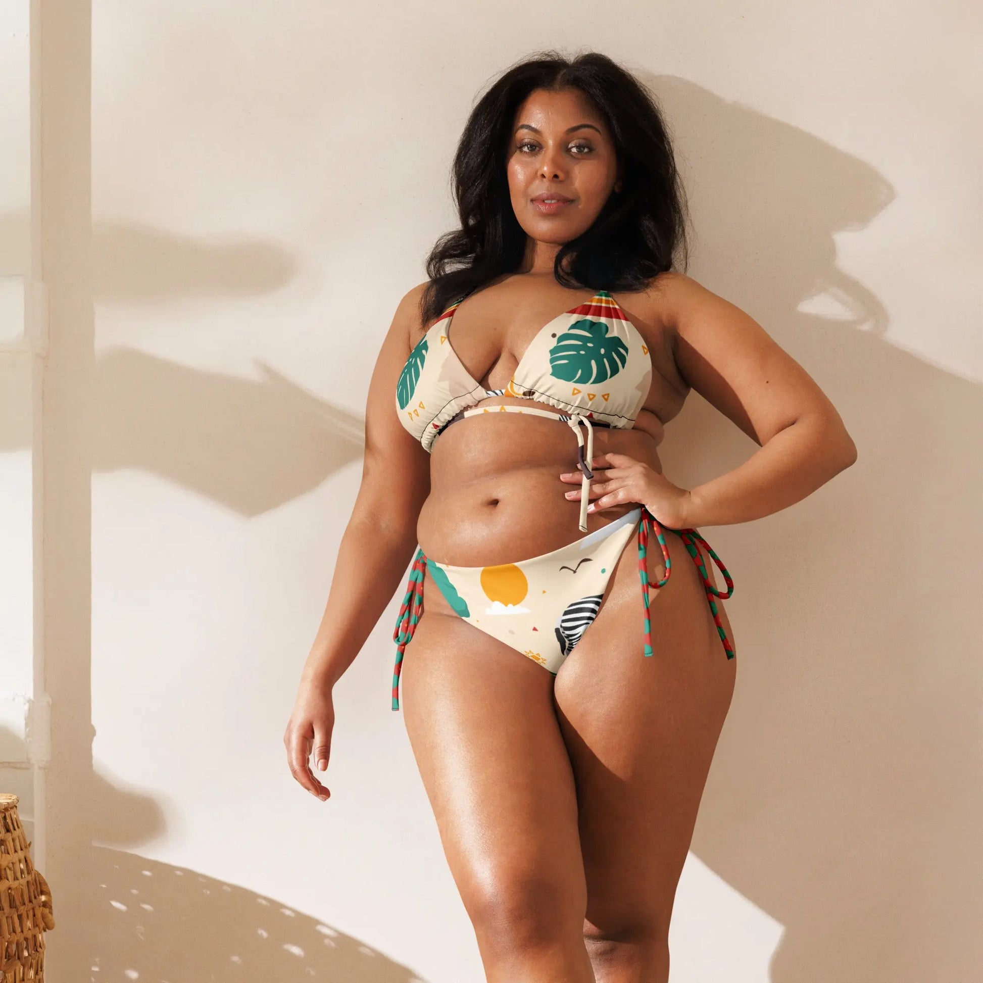 African print string bikini Funky African
