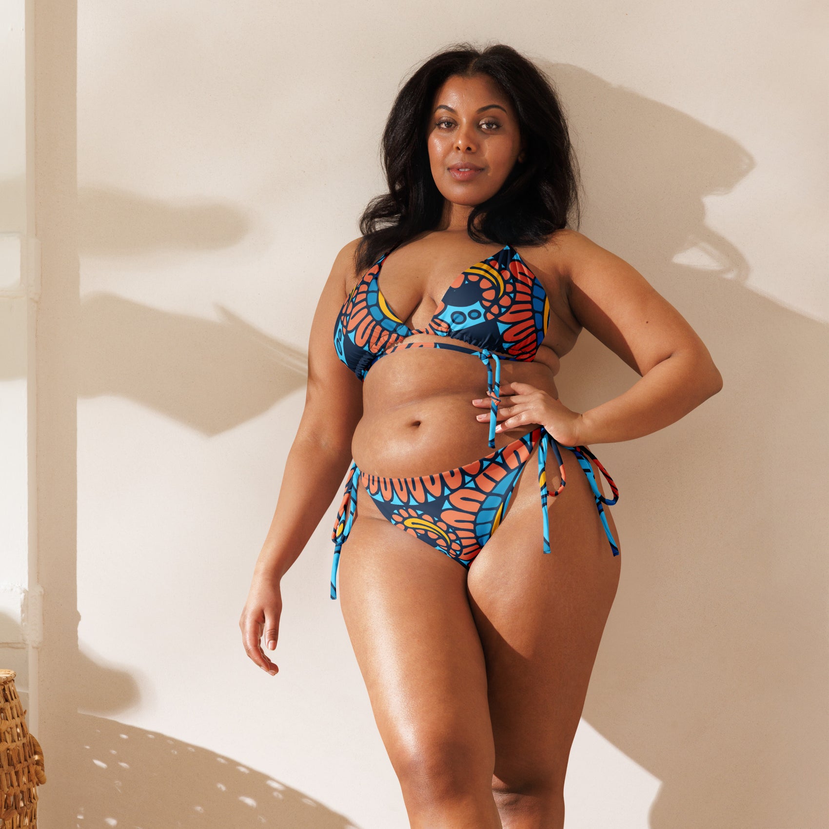 African print string bikini