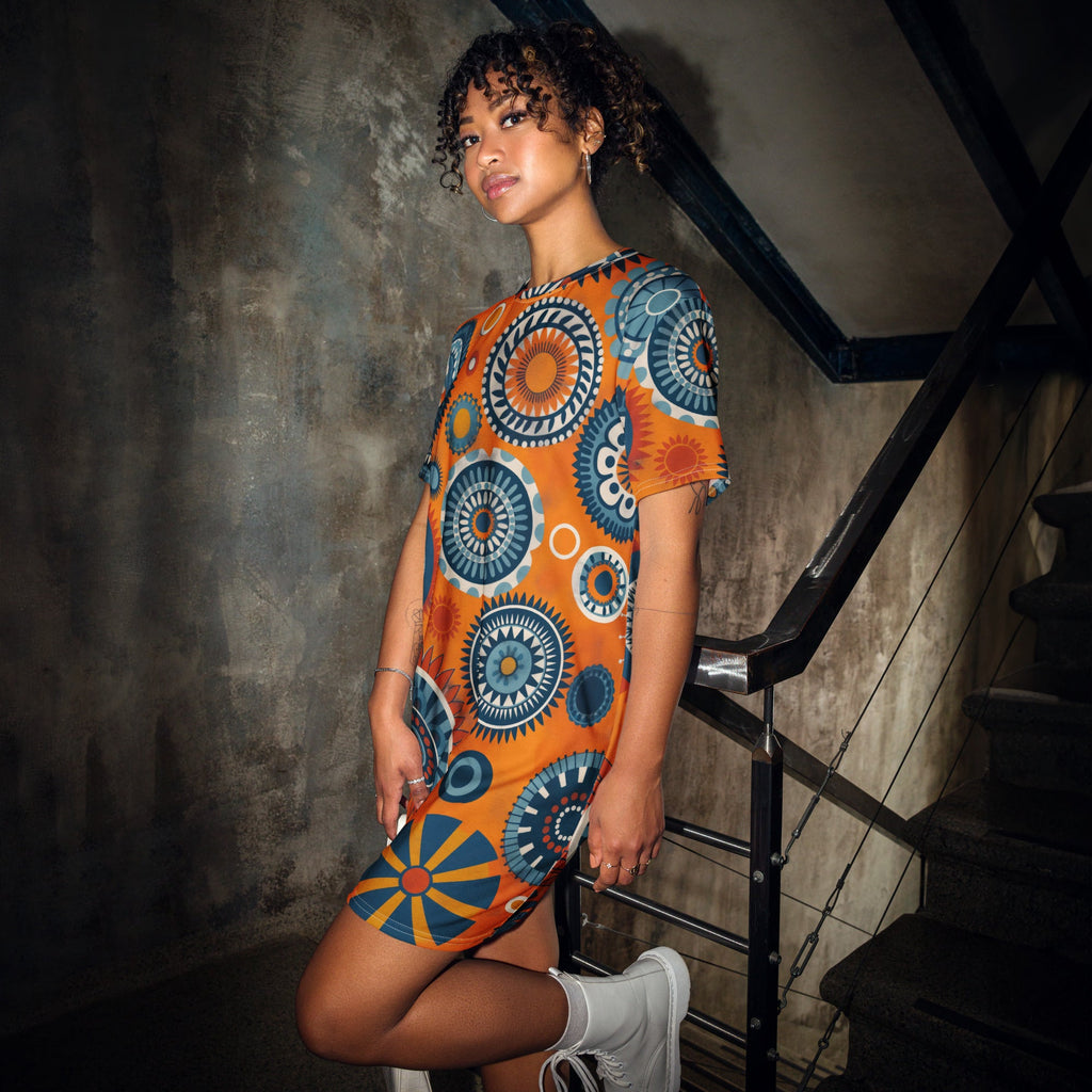African Print T-shirt dress Funky African
