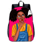 African girl school backpack