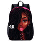 African girl school backpack